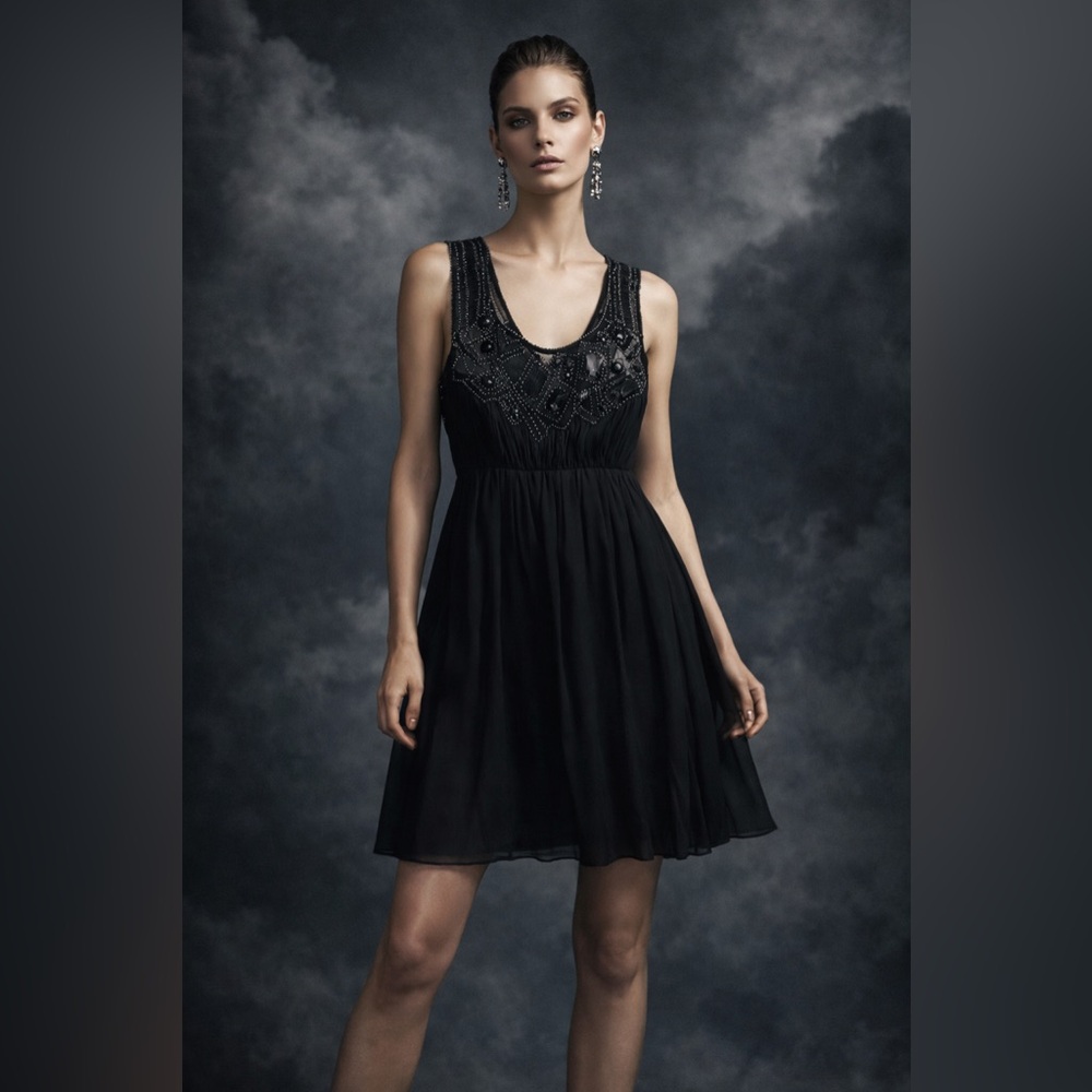 NWT Aidan Mattox Niteline Beaded Silk Dress ✨